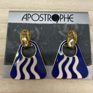 Vintage old new dead stock Apostrophe pierced earrings.
